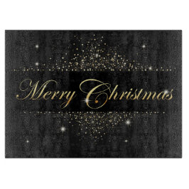 ブラック&金ゴールドメリークリスマス カッティングボード