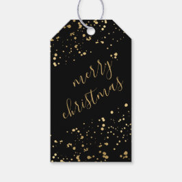 ブラック&金ゴールドメリークリスマス ギフトタグ