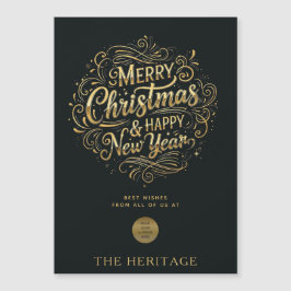 ブラック&金ゴールドメリークリスマス&ハッピーニューイヤー