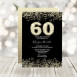 ブラック&金ゴールドメンズまたは女性60th誕生日パーティー 招待状<br><div class="desc">ブラック&金ゴールドメンズまたは女性60thバースデーパーティー招待美しいフェイク金ゴールドグリッター紙吹雪招待状。ニッチとネストストアでコレクションをマッチング。デザイン提供：スタジオデンマーク</div>