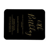 ブラック&金ゴールドモダンエレガンス写真第60誕生日 マグネット (横)