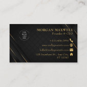ブラック&金ゴールドモダンエレガント 名刺 (裏面)
