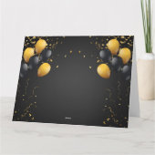 ブラック&金ゴールドモダンハッピーバースデー カード (裏面)