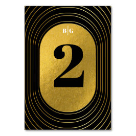 ブラック&金ゴールドモダンミニマリスト結婚アーチズ テーブルナンバー