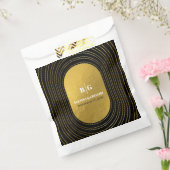 ブラック&金ゴールドモダンミニマリスト結婚アーチズ フェイバーバッグ (封をした状態)