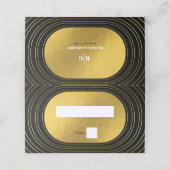 ブラック&金ゴールドモダンミニマリスト結婚アーチズ プレイスカード (外部開封)
