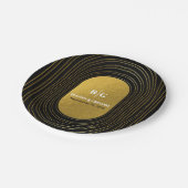 ブラック&金ゴールドモダンミニマリスト結婚アーチズ ペーパープレート (アングル)