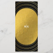 ブラック&金ゴールドモダンミニマリスト結婚アーチズ メニュー (裏面)