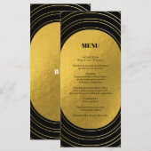 ブラック&金ゴールドモダンミニマリスト結婚アーチズ メニュー (正面/裏面)