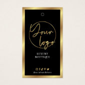 ブラック&金ゴールドモダンロゴ衣料品ラベル価格ラベル (正面)