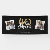 ブラック&金ゴールドモダン写真40と素晴らしい 横断幕 (横)