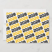 ブラック&金ゴールドモダン卒業写真招待状 招待状 (裏面)