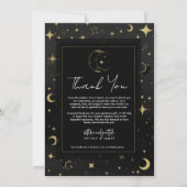 ブラック&金ゴールドモダン天月スターズありがとう 招待状 (正面)