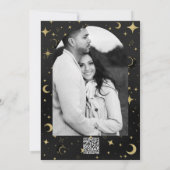 ブラック&金ゴールドモダン天月スターズありがとう 招待状 (裏面)