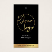 ブラック&金ゴールドモダン衣料つるラベル価格ラベル (正面)