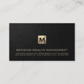 ブラック&金ゴールドモノグラムイニシャルロゴエンブレム 名刺 (正面)