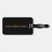 ブラック&金ゴールドモノグラムスタイル ラゲッジタグ (裏面横)