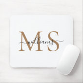 ブラック&金ゴールドモノグラム名結婚ズ マウスパッド (マウス)