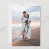 ブラック&金ゴールドモノグラム | ミニマ結婚リストの写真 招待状 (裏面)