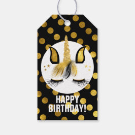 ブラック&金ゴールドユニコーン ギフトタグ