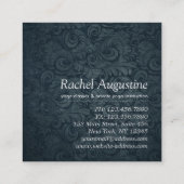 ブラック&金ゴールドヨガインストラクターボディリーフOMシンボル スクエア名刺 (裏面)