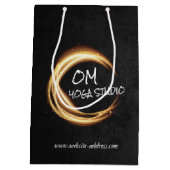 ブラック&金ゴールドヨガスタジオマッサージセラピーZEN Sign ミディアムペーパーバッグ (裏面)