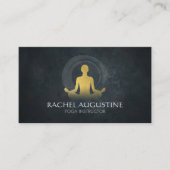 ブラック&金ゴールドヨガ瞑想インストラクターZENシンボル 名刺 (正面)