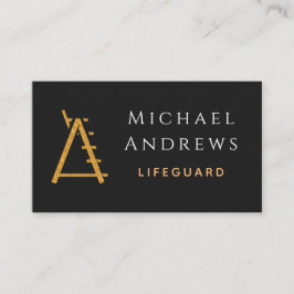 ブラック&金ゴールドライフガードハイチェアプールの安全性クール 名刺