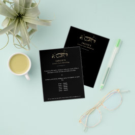 ブラック&金ゴールドラグジュアリーオートディテールカークリーニング チラシ