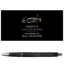 ブラック&金ゴールドラグジュアリーオートディテールカークリーニング ボールペン