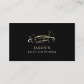 ブラック&金ゴールドラグジュアリーオートディテールカークリーニング 名刺 (正面)