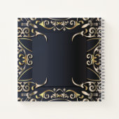 ブラック&金ゴールドラグジュアリーシックバロックのビジネス名 ノートブック (裏面)