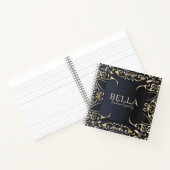 ブラック&金ゴールドラグジュアリーシックバロックのビジネス名 ノートブック (内部)