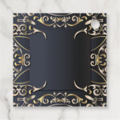 ブラック&金ゴールドラグジュアリーシックバロックのビジネス名 フェイバータグ (裏面)