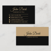 ブラック&金ゴールドラグジュアリー実在エステートブローカー 名刺 (正面/裏面)