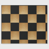 ブラック&金ゴールドラグジュアリー2022 ラッピングペーパー (フラット)