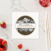 ブラック&金ゴールドラグジュアリー50パーソナライズされたと素晴らしい スタンダードカクテルナプキン (インサイチュ)