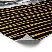 ブラック&金ゴールドラグジュアリー50パーソナライズされたと素晴らしい ポスター (角)