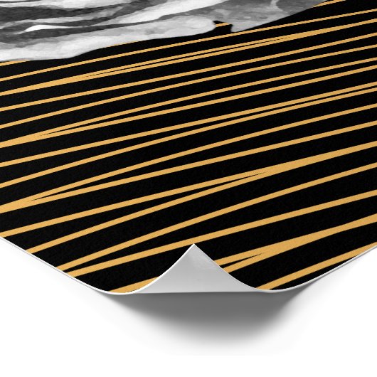 ブラック&金ゴールドラグジュアリー50パーソナライズされたと素晴らしい ポスター (角)