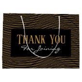 ブラック&金ゴールドラグジュアリー50パーソナライズされたと素晴らしい ラージペーパーバッグ (裏面)