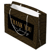 ブラック&金ゴールドラグジュアリー50パーソナライズされたと素晴らしい ラージペーパーバッグ (裏面アングル)