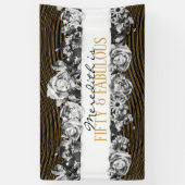 ブラック&金ゴールドラグジュアリー50パーソナライズされたと素晴らしい 横断幕 (縦)