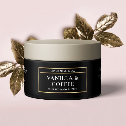 ブラック&金ゴールドラックス体バタージャー成分ラベル ペットボトルラベル