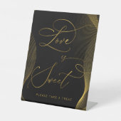 ブラック&金ゴールドラブは甘いトリートカバー 台座サイン (正面)