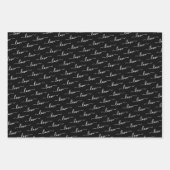 ブラック&金ゴールドラブハートバレンタイン ラッピングペーパーシート (正面2)