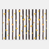 ブラック&金ゴールドラブハートバレンタイン ラッピングペーパーシート (正面)