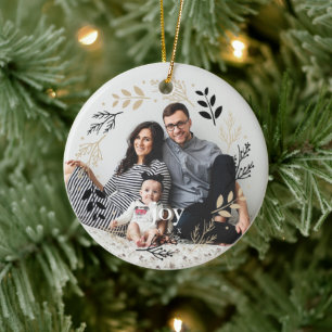 ブラック&金ゴールドリースクリスマスオーナメント セラミックオーナメント