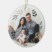 ブラック&金ゴールドリースクリスマスオーナメント セラミックオーナメント (左)