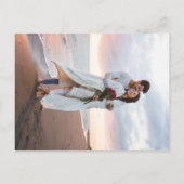 ブラック&金ゴールドリーフモノグラム|モダン写結婚真 インビテーションポストカード (裏面)