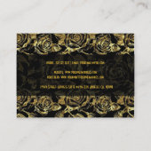 ブラック&金ゴールドリーフヴィンテージバラパターン 名刺 (裏面)